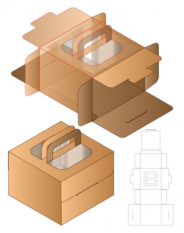 cake box packaging design templates